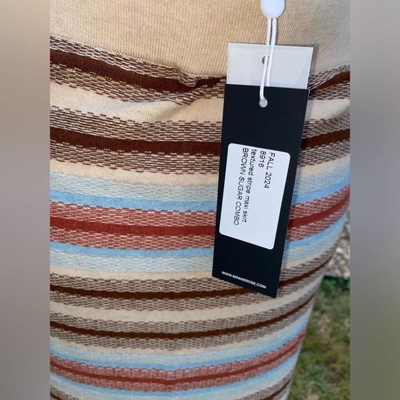 Minnie Rose Cotton Cashmere Striped Midi Skirt (skirt only) (read description) - Picture 5 of 16